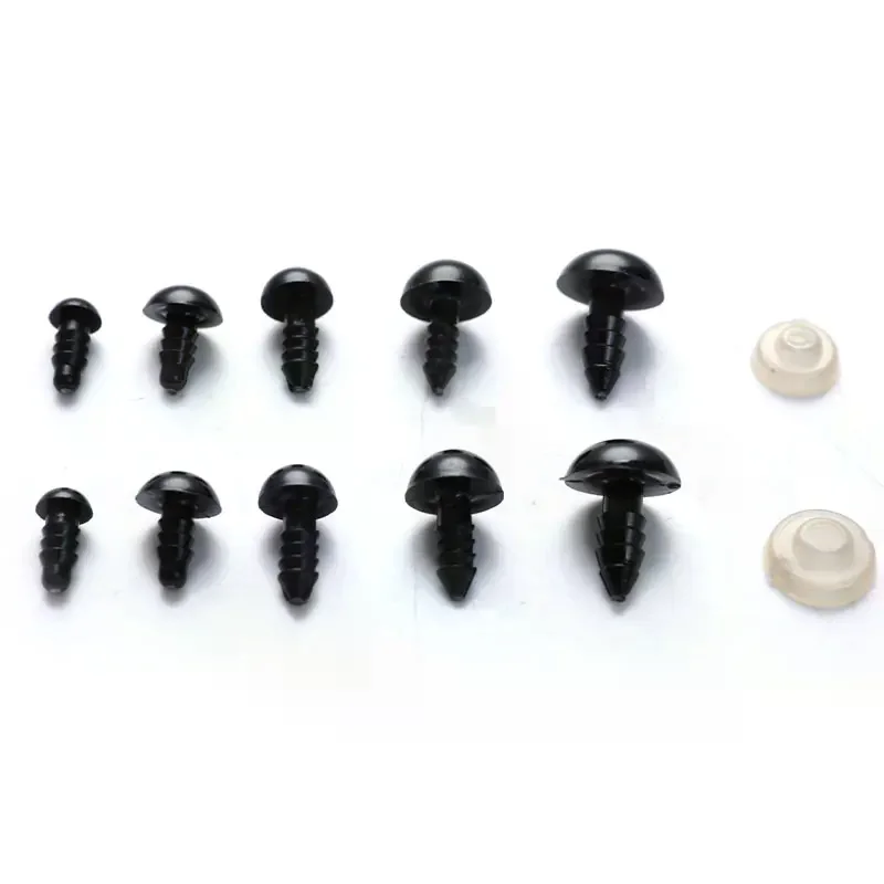 100Pcs/Set 6-12mm Plastic Safety Eyes, DIY accessories for puppet and animal toys.