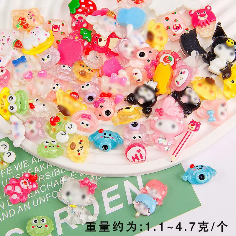 DIY Jewelry Handmade Materials Mixed Translucent Cute Cartoon Creative Resin Accessories Kuromi Cinnamoroll Sanrio Lotso