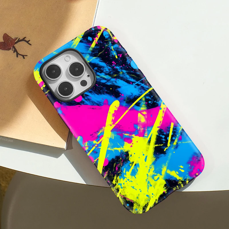 Fcicicase آيفون 16 برو ماكس الملونة الفن اللوحة جراب هاتف ل Magsafe ماتي غطاء آيفون 15 برو ماكس 14 زائد 13 12 11 #6