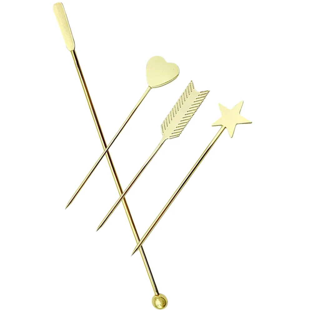 

4 Pcs Golden Dotting Tools for Nail Stirring Rods Gel Sticks Rhinestone Picker Manicure Accessories Easy Clean Mixing