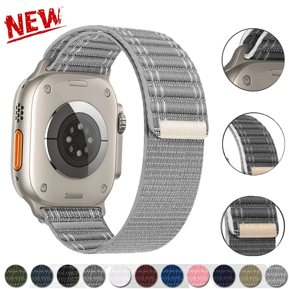 Nylon Strap For Apple Watch Band Ultra 3 49mm 46 45 41 44 42mm 38mm Wave Pattern Bracelet For iWatch Series 11 10 9 8 7 6 5 4 3