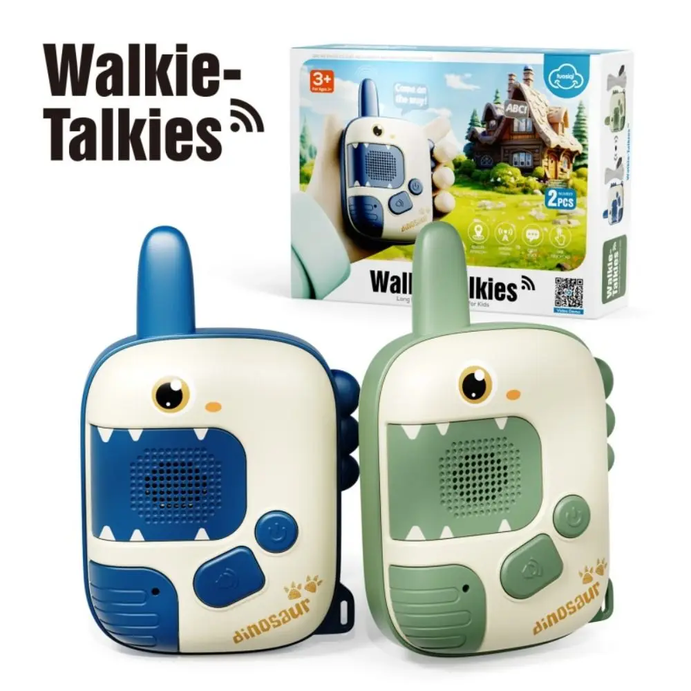 1 par adorável dinossauro walkie talkies cordão wearable de longo alcance comunicação sem fio chamada com um clique