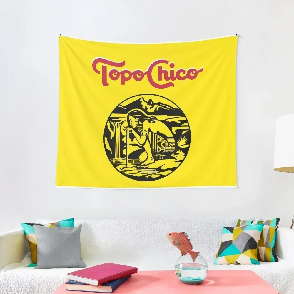 

Aztec princess - Topo Chico agua mineral logo (sparkling mineral water) Tapestry Decoration Bedroom Room Aesthetic Tapestry