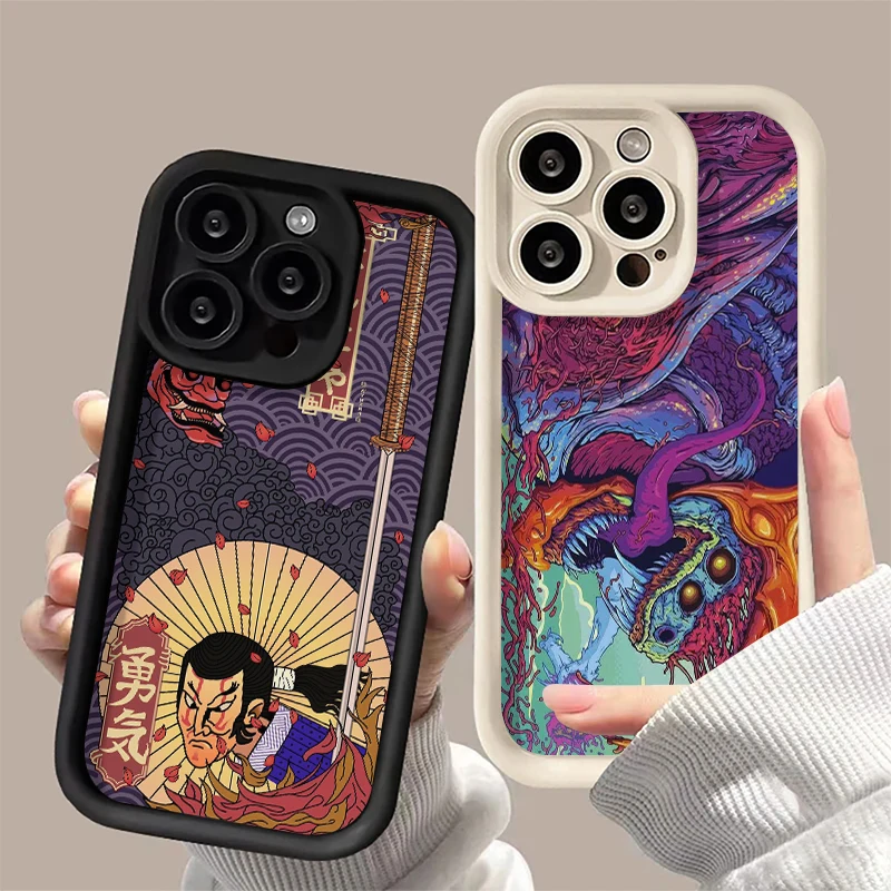 Hot Very Intellectual Disability Japan Warrior phone Case For IPhone 16 15 Promax 11 12 13 14 PRO Xs Xr 7 8 Plus SB Japan Cover