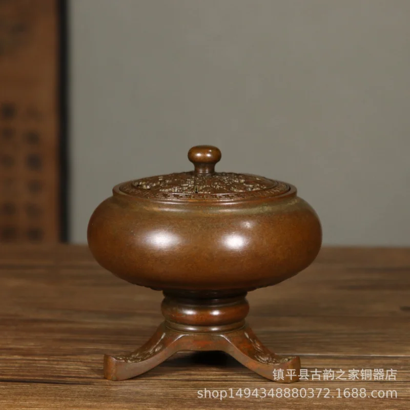 Sandalwood Mosquito Box Copper Brass Coil Agarwood Incense Burner Home Indoor Aromatherapy Mu
