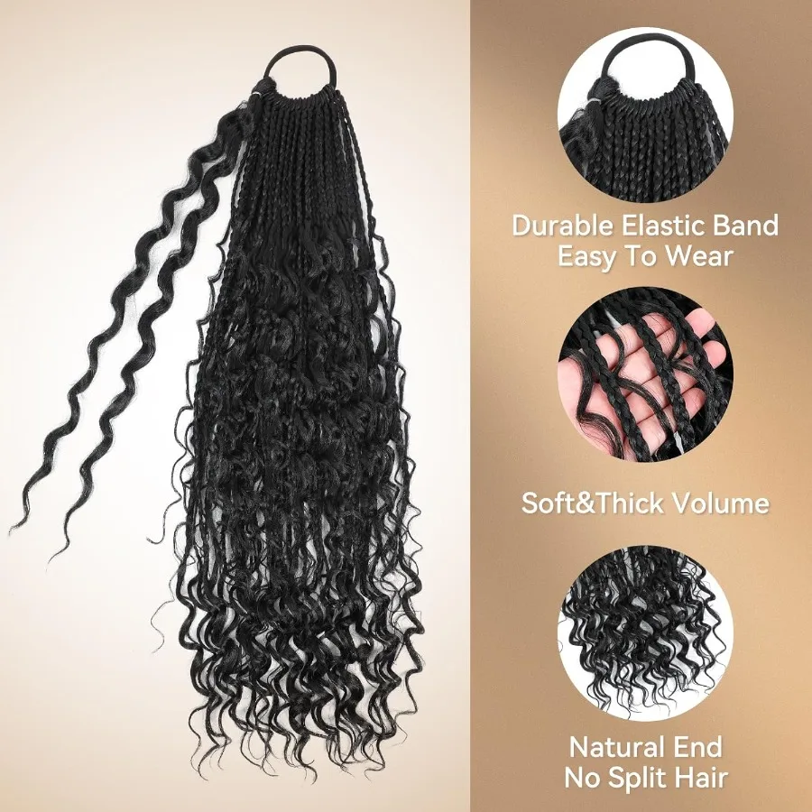 24 بوصة بوهو صندوق مجعد ينتهي تطويلة شعر من الألياف للنساء السود حل تصفيف الشعر الأسود الطبيعي لمواصفات ارتداء اليومي
