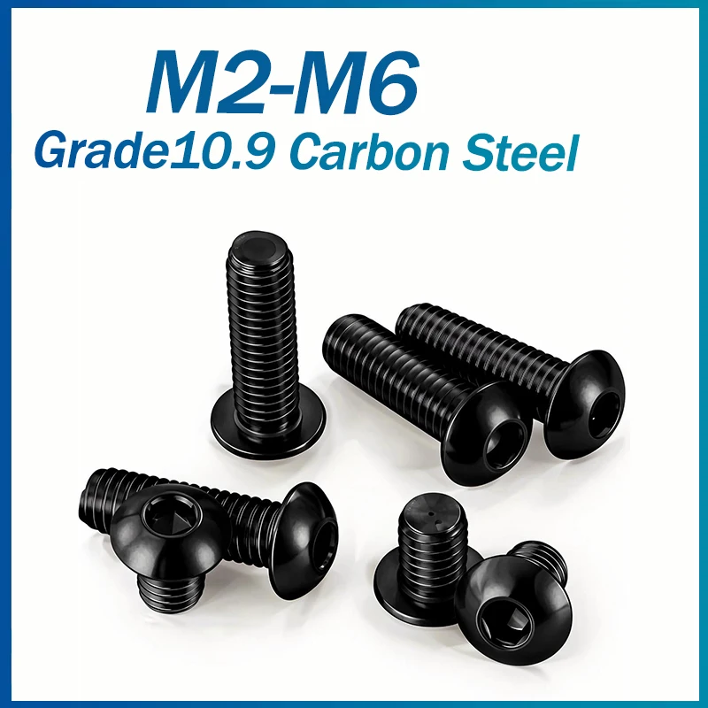 

ISO7380 M2 M2.5 M3 M4 M5 M6 Round Black 10.9 Grade Hex Screws Hexagon Screw Cap Socket Button Head Allen Furniture Bolt