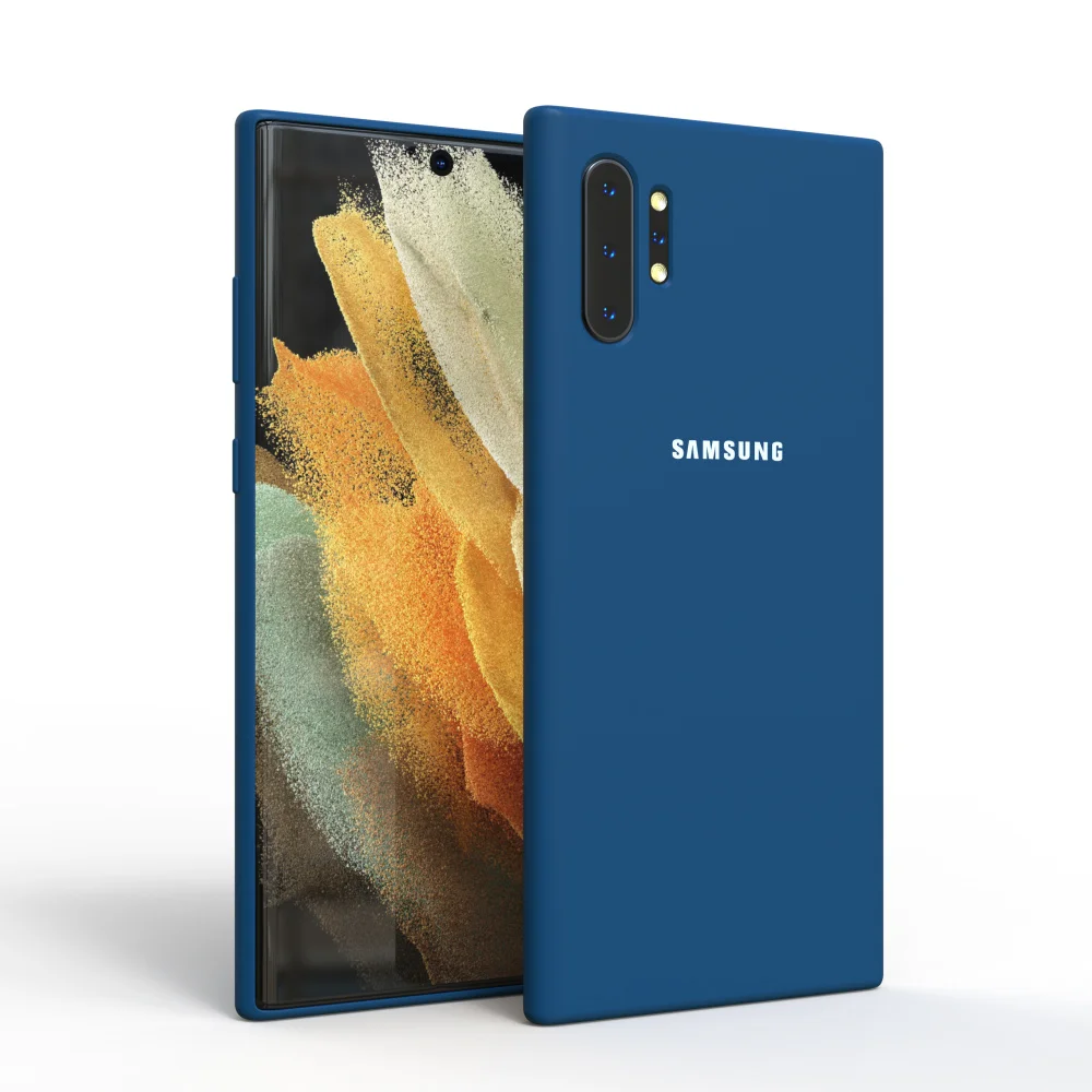 For Samsung Galaxy Note10 Plus Case Silky Silicone Cover Soft-Touch Back Protective Housing For Note10Plus Note 10 + Full Back