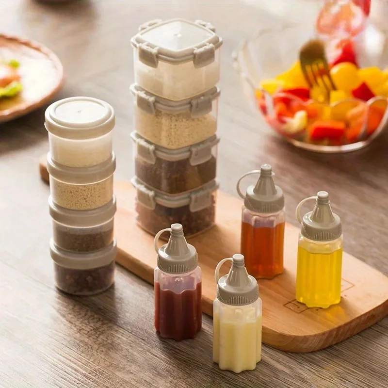 Sauce Bottles, Mini Ketchup Bottles, Condiment Squeeze Bottle, Plastic Portable Containers Bottle For Office Lunchbox Picnic Oil