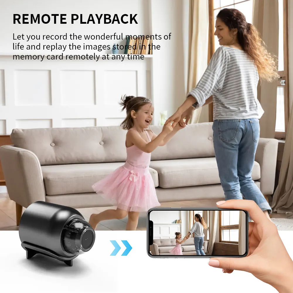 كاميرا حماية أمنية HD كاميرا واي فاي صغيرة مسجل فيديو لاسلكي كاميرا مراقبة المنزل الذكي للرضع والحيوانات الأليفة