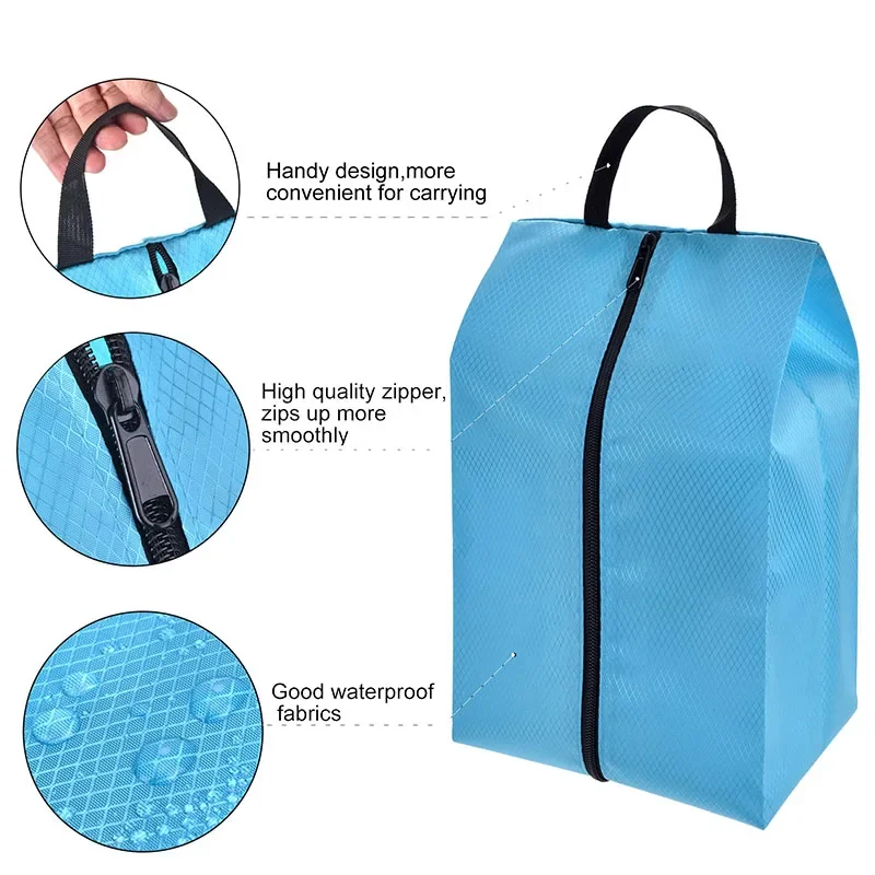 Portable Portable Oxford Cloth Shoe Bag Home Travel Outdoor Shoe Storage Bag Waterproof Moisture-proof Beach Shoe Ziplock Bag