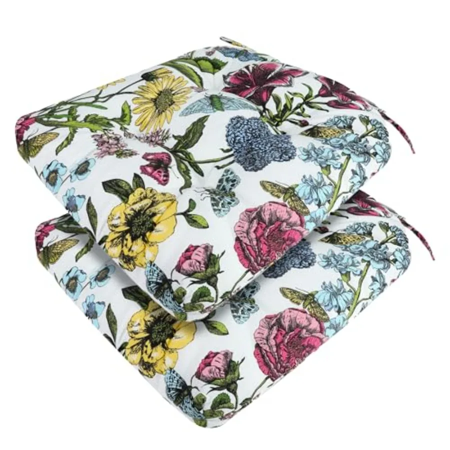 

Подушки для уличных стульев 19x19 дюймов, водонепроницаемые, с тафтингом, 19-дюймовые, двусторонние, всепогодные, для плетеных стульев с округлой спинкой