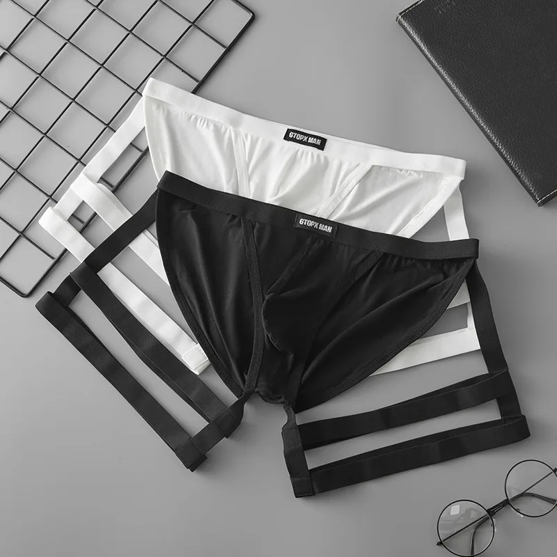 Men's underwear low waist sexy U convex tie triangle pants summer thin section