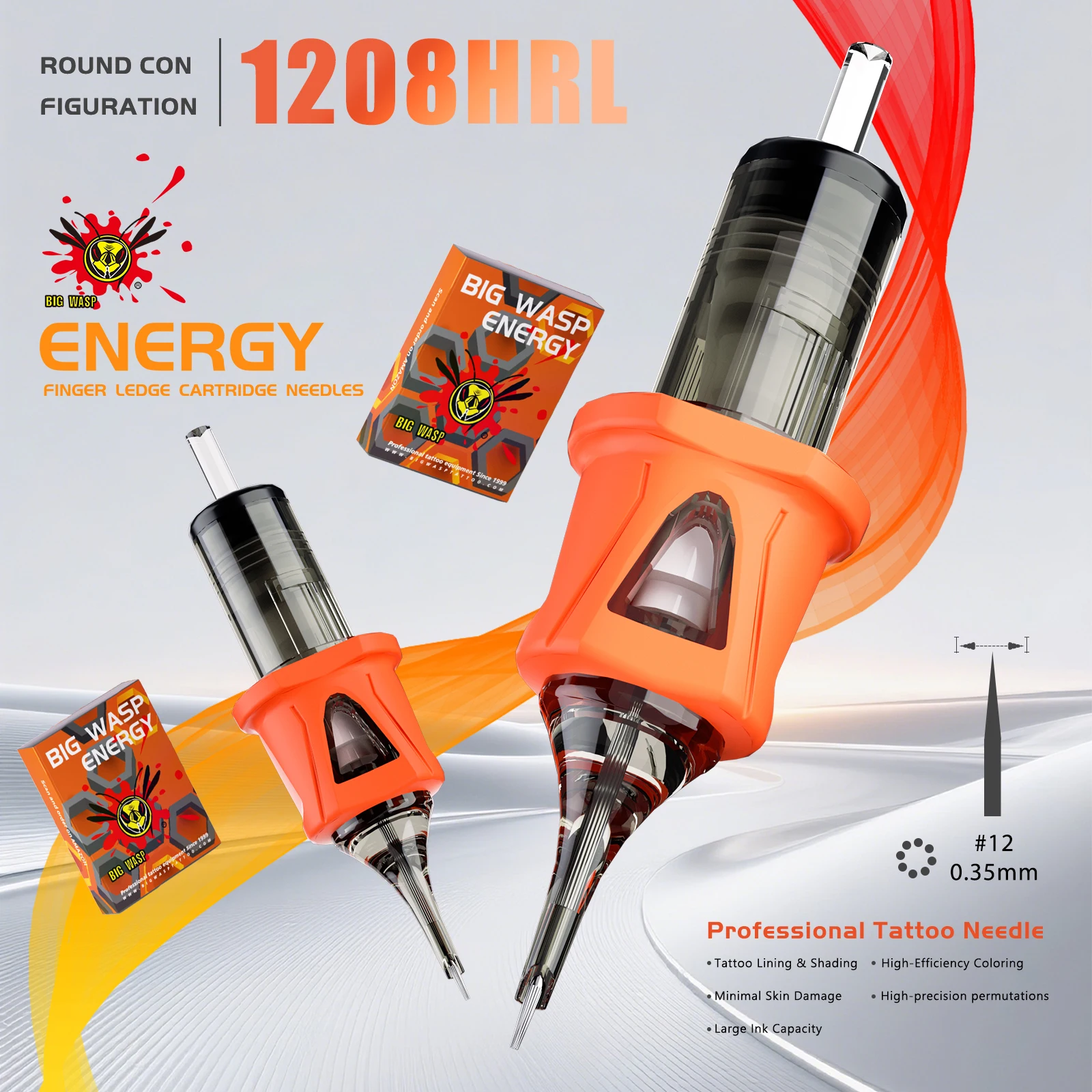 

BIGWASP 5pcs/box Cartridge Tattoo Needles RL/RS/RM/M1 Disposable Silicone Sterilized Safety Tattoo Needles for Tattoo Machines