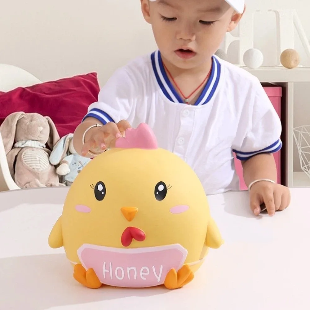 

Vinyl Chicken Vinyl Piggy Bank Cartoon Animal Fall Protection Pig Money Jar Little Yellow Chicken Thickened Coin Saving Box