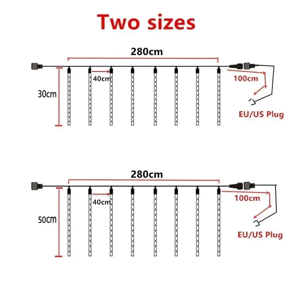 ไฟฝนดาวตก LED แบบมีปลั๊ก1/2/3/4ชุดไฟสายแบบเทพนิยายตกสำหรับวันหยุดคริสต์มาสตกแต่งฮาโลวีนแต่งงาน