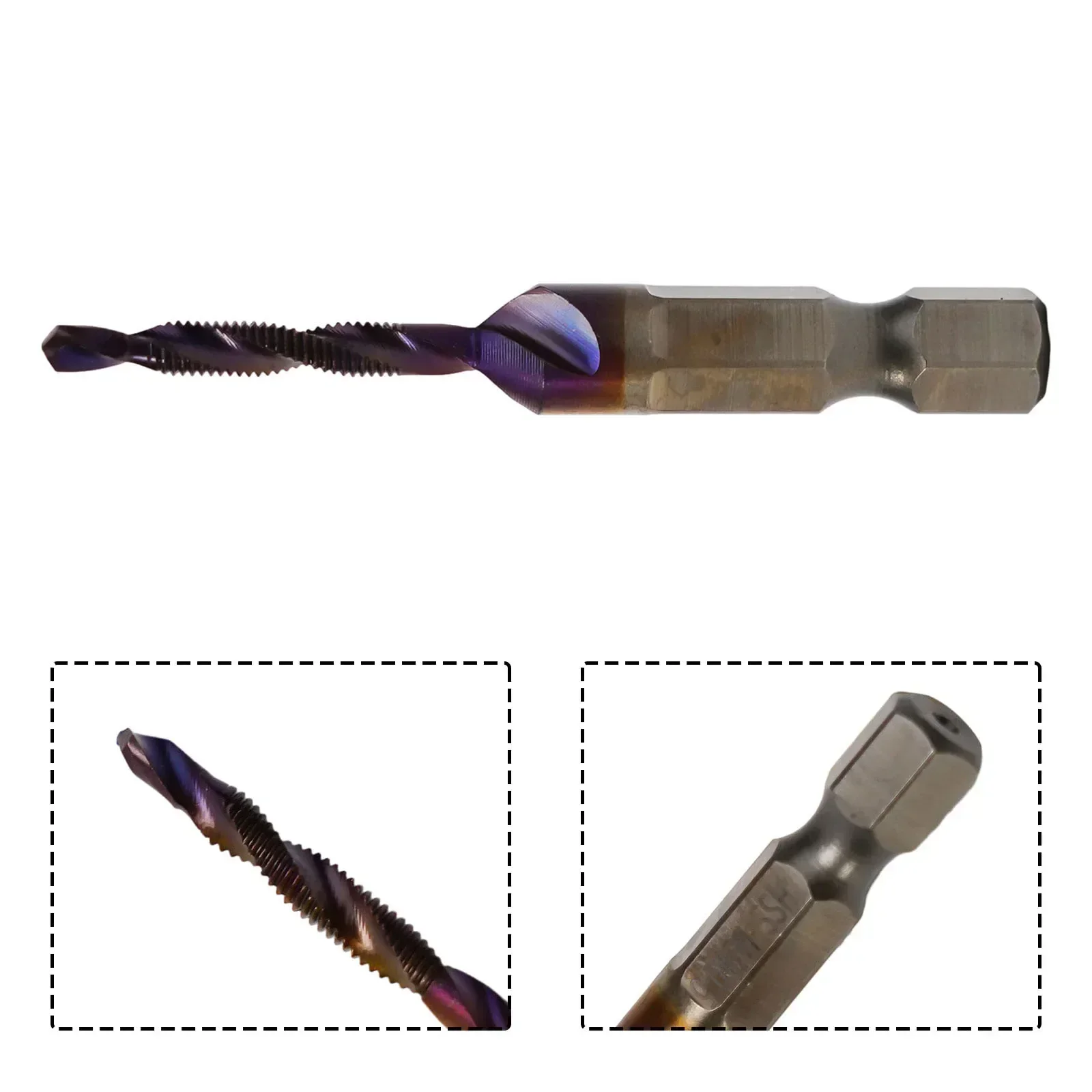1/6PCS Tap Drill Bit Hex Shank HSS Screw Bit Screw Machine Compound Tap For Bench Drills Hand Tools M5 M6 M8 M10