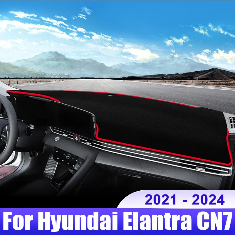 

For Hyundai Elantra CN7 2021 2022 2023 2024 Car Dashboard Cover Dash Mat Sun Shade Avoid Light Non-slip Pad Interior Accessories