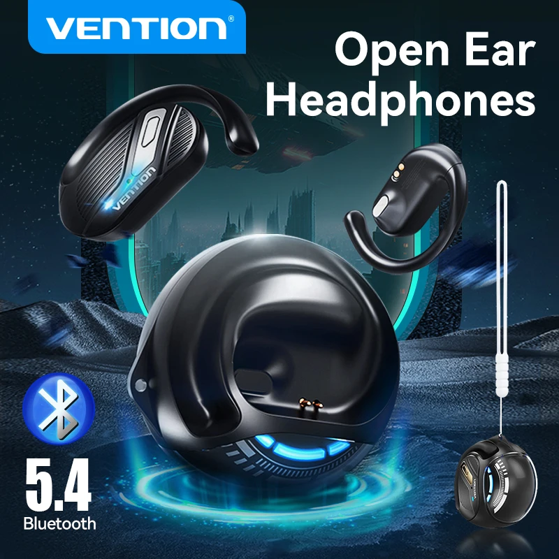 Vention Earphone Bluetooth 5.4 Wireless Headphone with Mics,Button Control  Earbuds IPX4 Waterproo Ear Hook Sports Headset