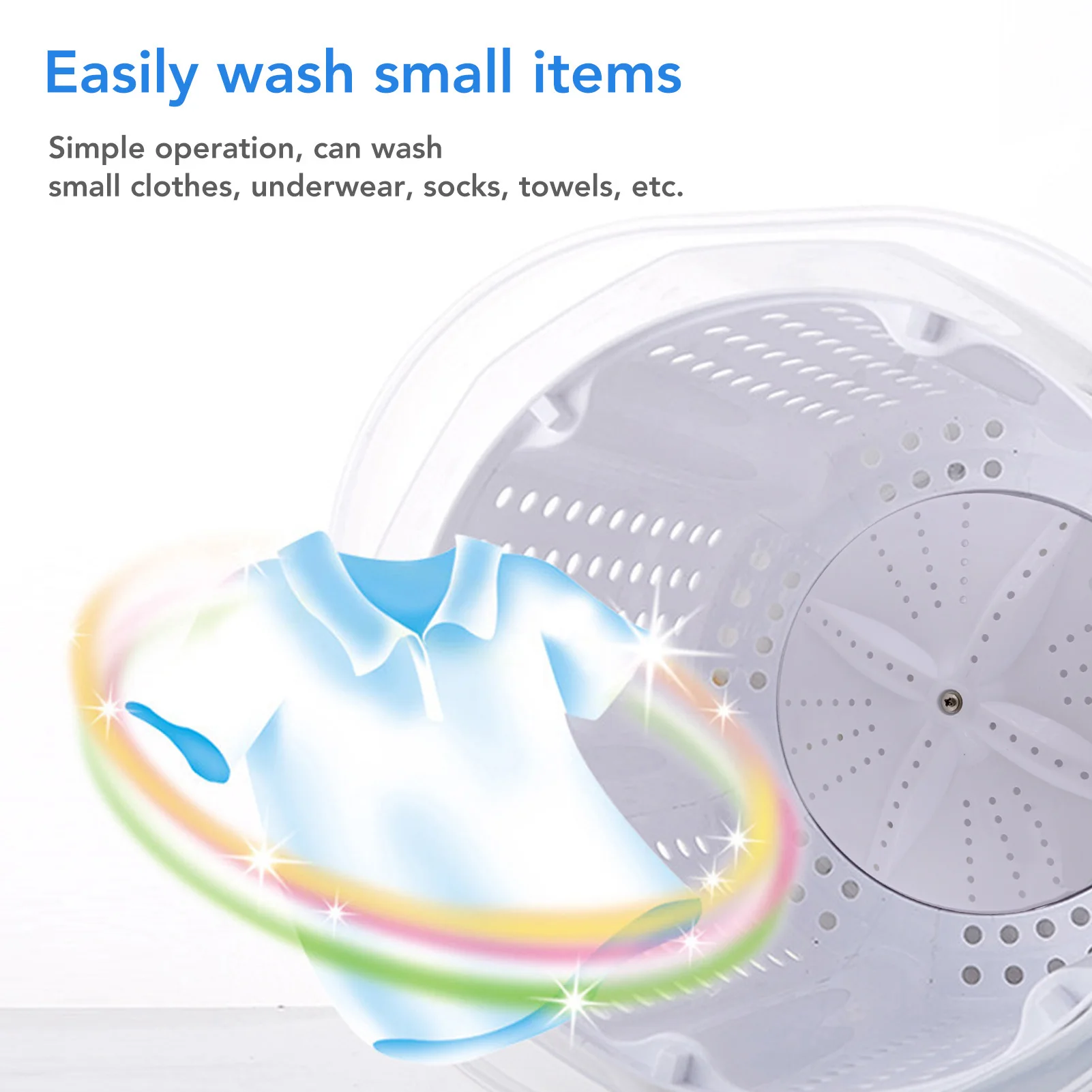 Manual Washing Machine Portable Hand Crank Washing Machine Manual Washing Machine for Dormitory Apartment Camping Nordic Grey
