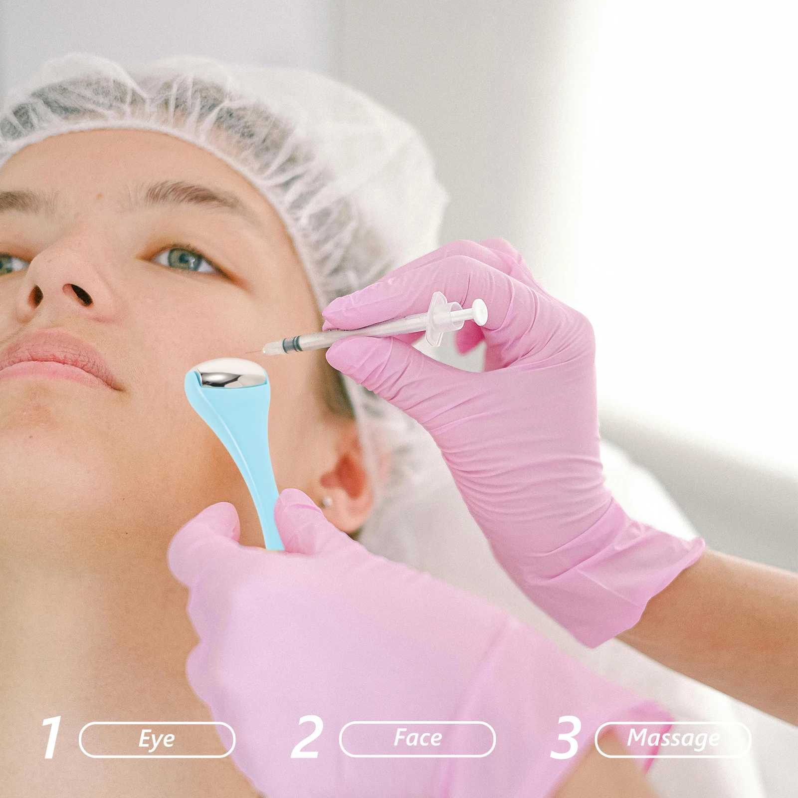 

2 Pcs Massage Stick Eye Cream Instrument Massager Scroll Wheel Roller Tool Zinc Alloy