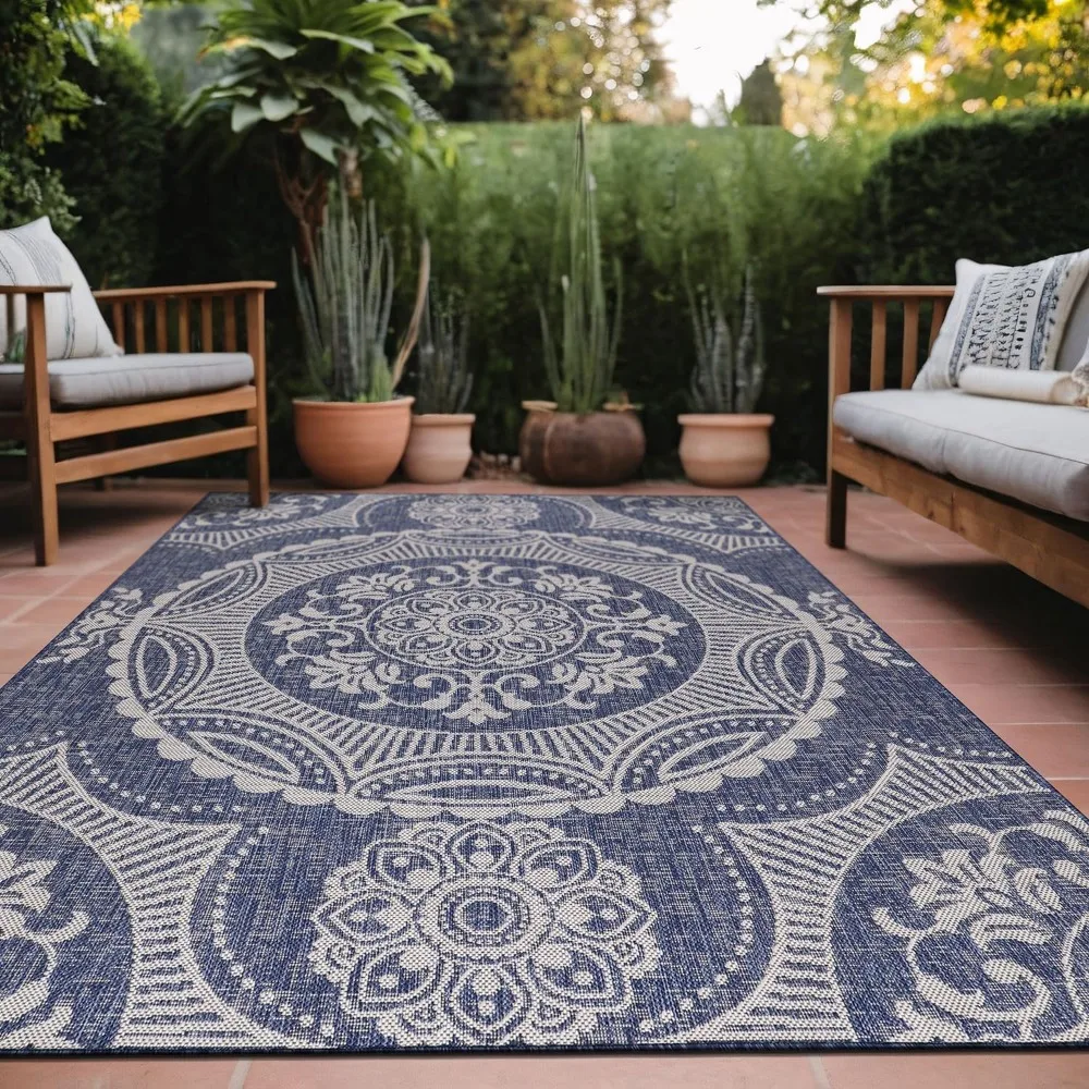 Outdoor Rug, Washable Outside Carpet, Waterproof Easy Cleaning Non-Shedding, Outdoor Rug