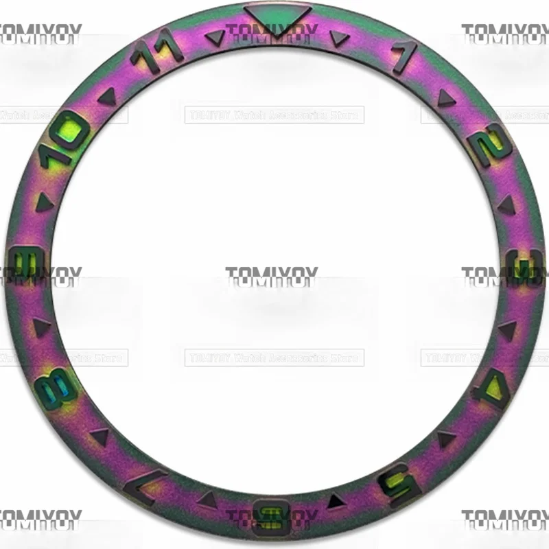 38MM Gold Blue Sliver Brown 12Hours Convex Stainless Steel Flat Watch Bezel Insert Fit For SKX Mechanical Wristwatch