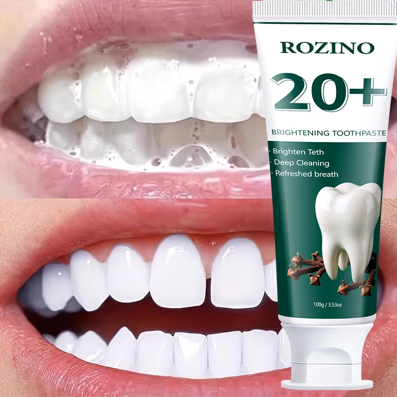 Whitening toothpaste deeply cleans and brightens your smile, with a European-style fresh mint breath, gently cares for your gums, 100g travel size, an ideal oral care gift for both men and women, suitable for daily use