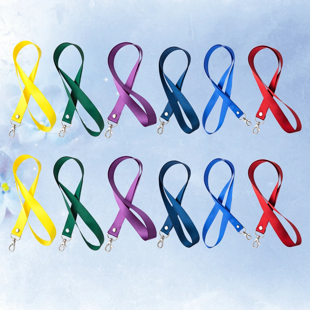 

12Pcs Lanyard Neck Strap Chest Card Hanging Rope for Work School Badge Id Holder Coaches Referees Lanyard