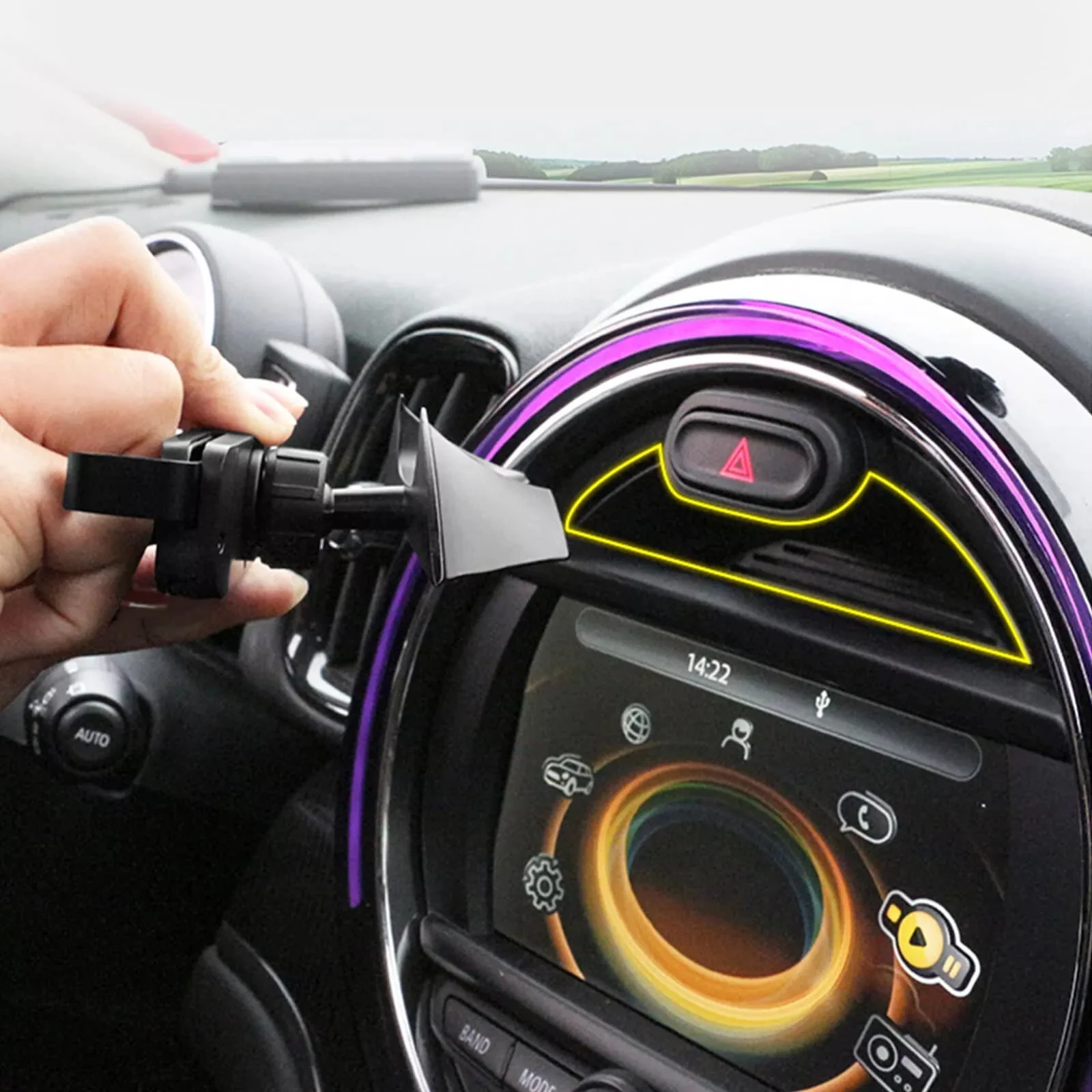 

1pc Car Phone Stand Holder Mount Air Outlet Rotatable Phone Holder For BMW Mini Cooper F54 F55 F56 F57 F60 Car Accessories
