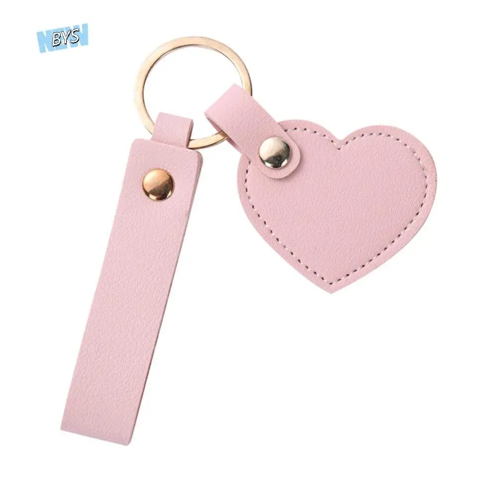 بو شكل قلب المفاتيح بلون حامل مفتاح السيارة الجلود القلب كيرينغ معلقة ملحق ظهره ديكور قلادة ملونة