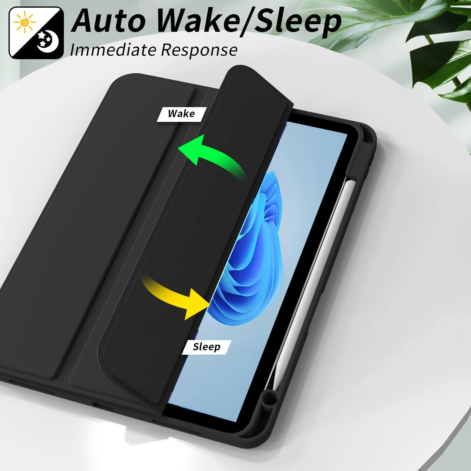 아이패드 에어 프로 10.9 11 12.9 13 11세대 10세대 9세대 8세대용 필통형 플립 스마트 가죽 커버 소프트 실리콘 백 쉘