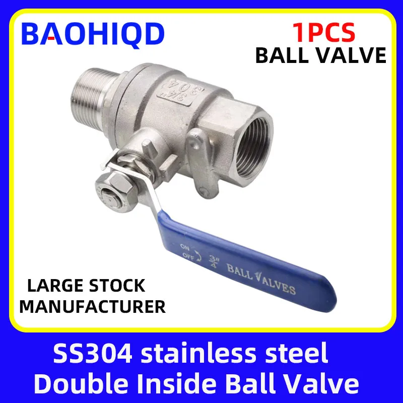 304 Stainless Steel Two Piece Ball Valve 1/4 3/8 1/2