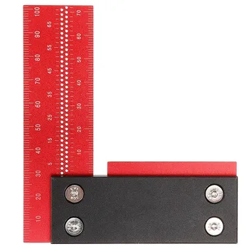 CRTOL 100mm/4Inch Aluminum Alloy Woodworking Ruler Precision Square Guaranteed T Speed Measurements Ruler for Measuring