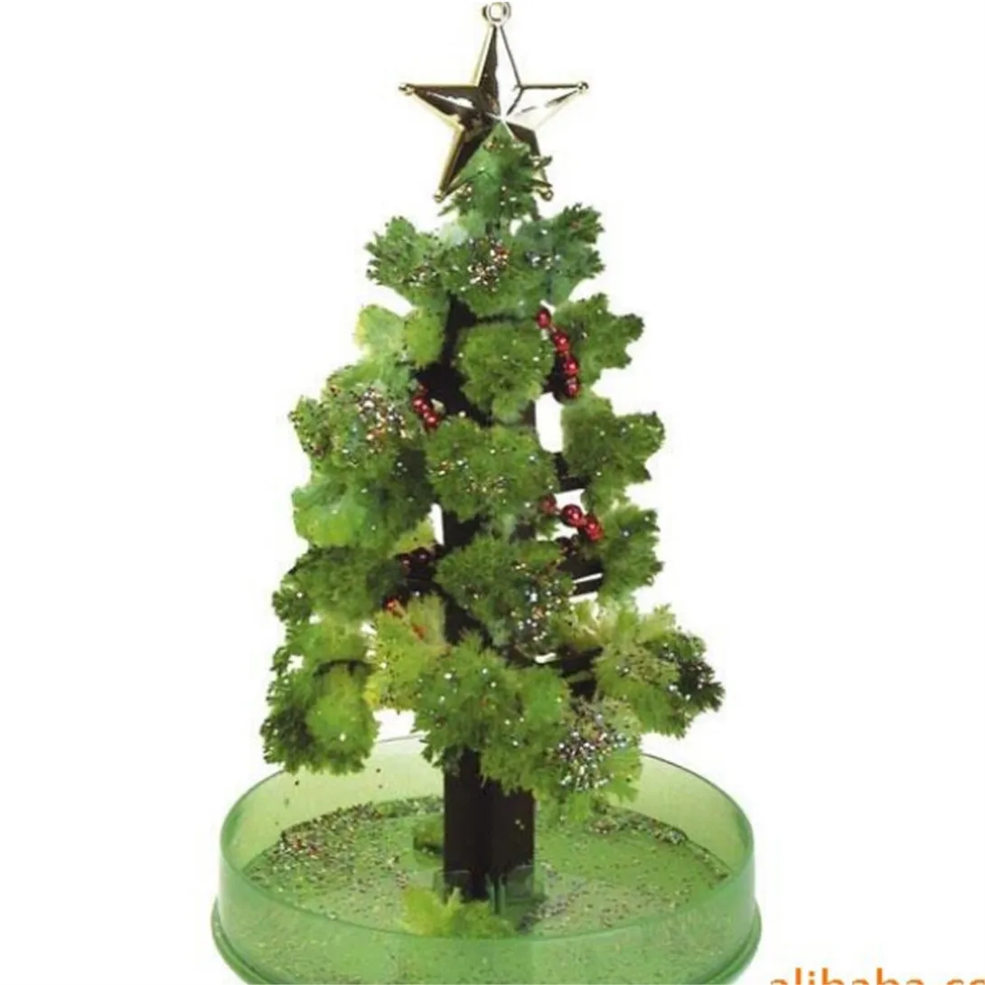 

170mm H DIY Green Visual Magically Grow Paper Crystals Tree Magic Growing Christmas Trees Kit Wunderbaum Kids Science Toys Funny