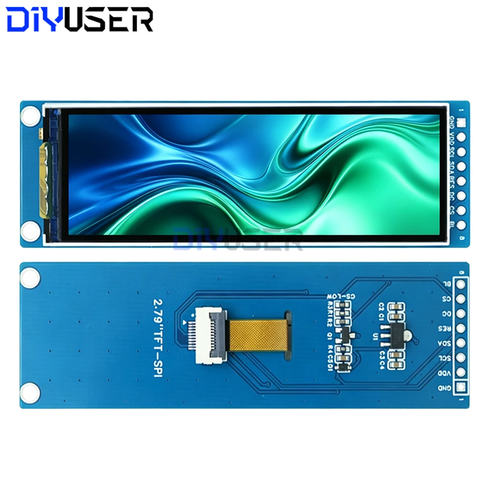 DIYUSER Display LCD TFT NV3007 de 2,79 polegadas 142x428, Módulo Colorido Completo SPI de 8 Pinos para Projetos DIY Raspberry Pi