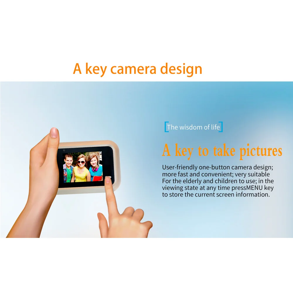 KERUI-Peephole Viewer Camera, 2.4 "TFT LCD, ângulo de 100 graus, Smart Door Viewer, Cat Eye