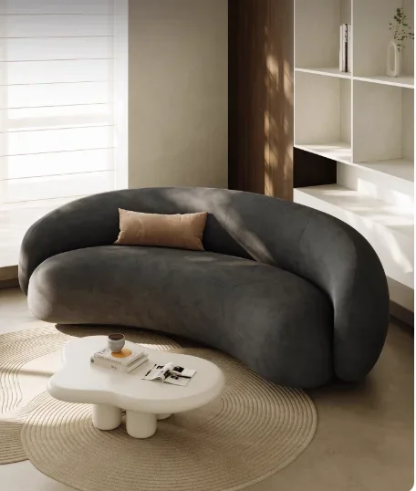 # One Seat Corner Sofa Adjustable Height Solid Wood Legs Fabric For Small Apartment Living Room