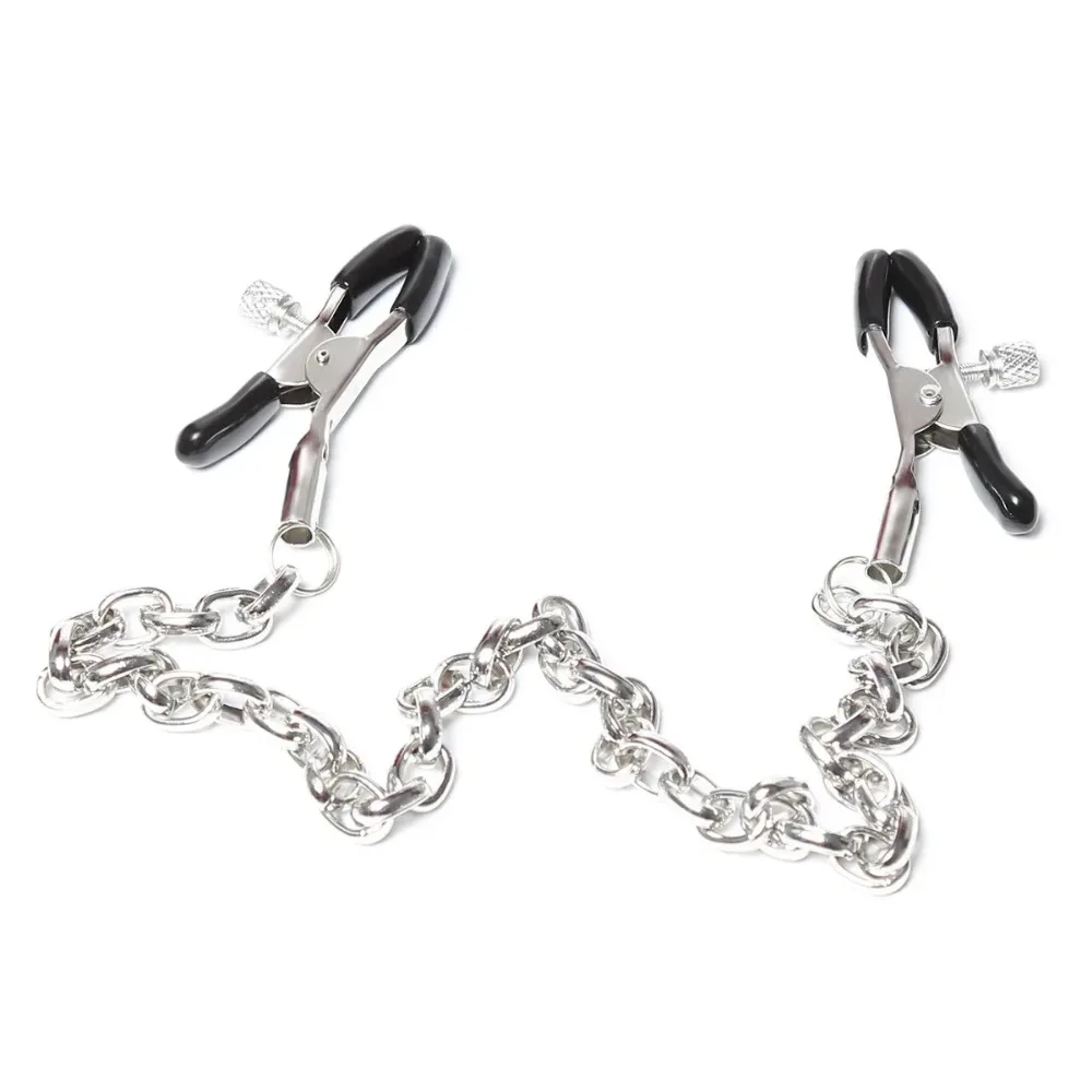 Adjustable Y-shaped Nipple Clitoris Nipple Clamp with Stainless Steel Metal Chain BDSM Flirting Breast-fed Sex Toy Stainless