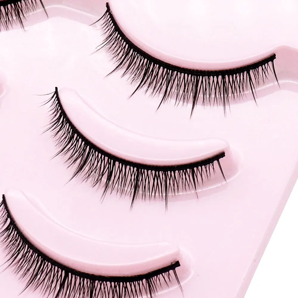 5Pairs krótkie sztuczne rzęsy eye fałszywe lash przedłużanie rzęs naturalny zestaw delikatne rzęsy dostarcza narzędzia piękny krzyż makijaż