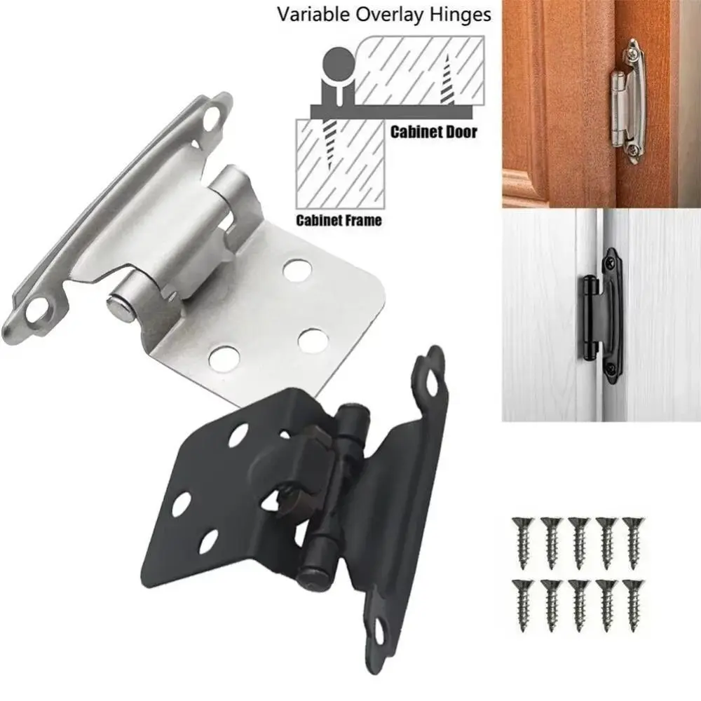 Durable American Spring Hinge With Screws Iron Self Closing Hinges Overlay Mount Rustproof Furniture Cabinet Hinge Kitchen