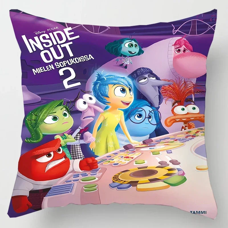 Inside Out 2 Pillowcase Plush Cushion Cover Disney Cartoon Anime Pillowslip Cover Car for Bed Room Decor Friend Birthdays Gifts