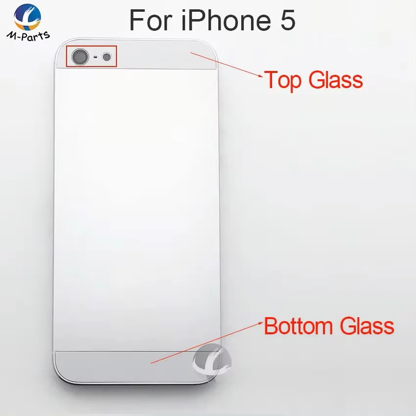 1set Top Bottom Glass Back Rear Cover Housing For iPhone 5 5S SE Assemble Housing Camera Flash Lens