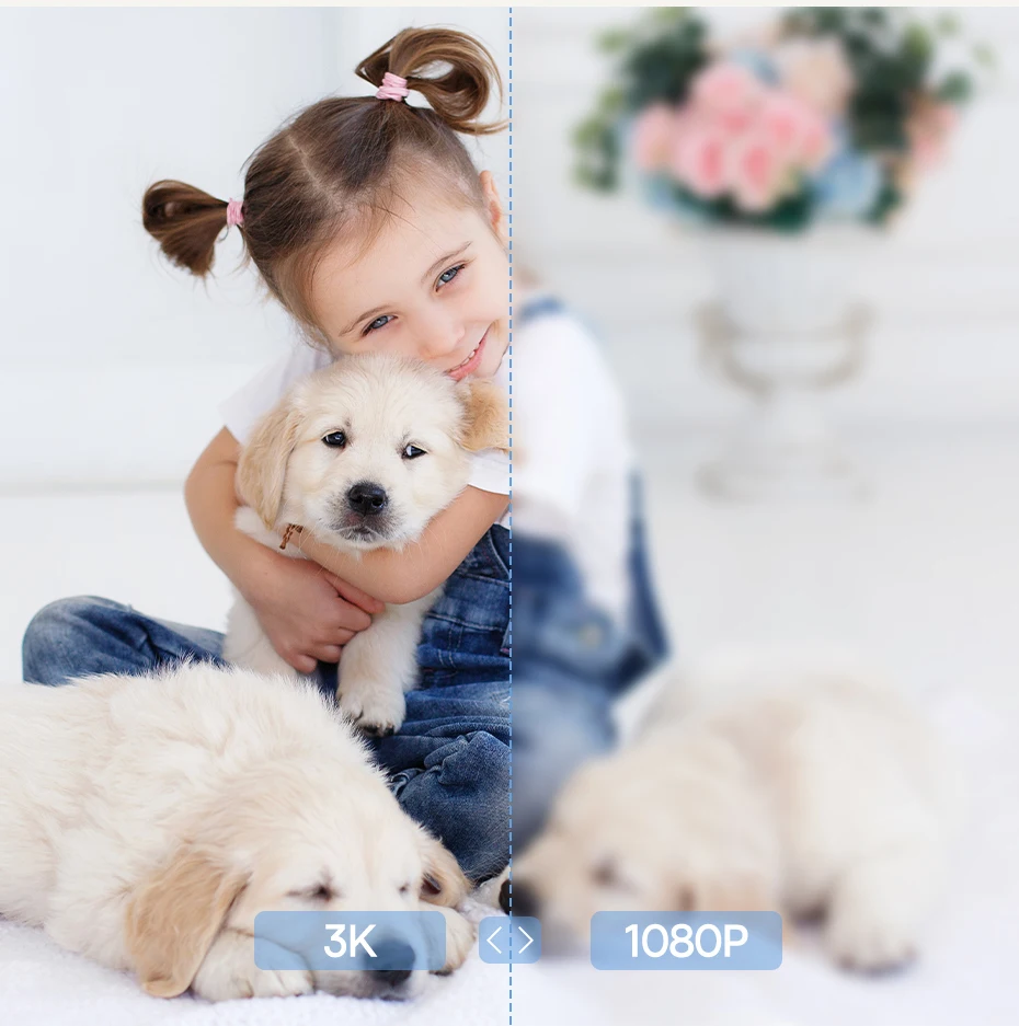 Baseus 5MP 3K WiFi IP-Kamera 2,4G/5G Wireless Indoor Sicherheitsschutz Schwenk- und Neigefunktion 8-facher Digitalzoom Mini-Kamera-Überwachungskameras – Detail 3