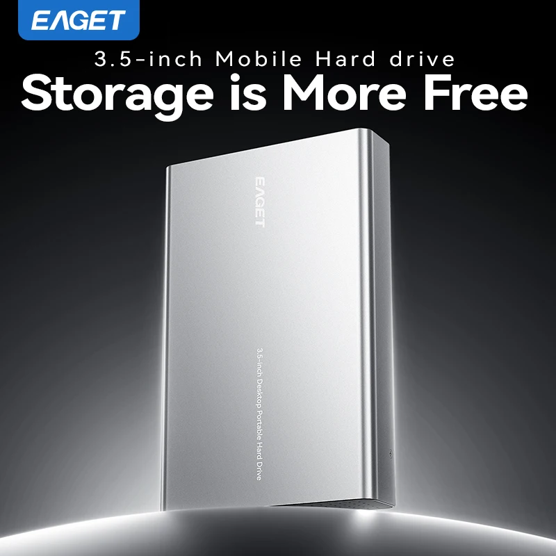 Eaget Portable External Hard Drive 3TB HDD 3.5 inch 5Gbps US Adapter External Hard Disk Memory Compatible for PC MacBook