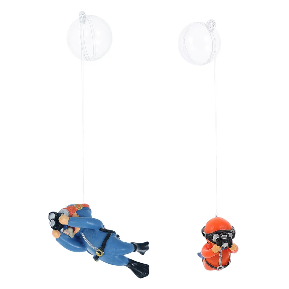 

2pcs Aquarium Decorations Floating Diver PVC Fish Tank Landscape Realistic Simulation Water Prop Ornament Pet