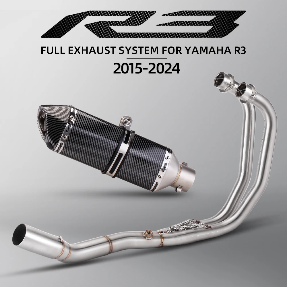 

Slip on For YAMAHA R3 R25 MT03 2015-2024 Full Motorcycle Exhaust Escape System Front Tube Link Pipe 370mm Muffler