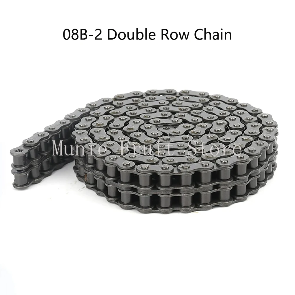 Double Rows Roller Chain 08B-2 Short Pitch Length 1.5 Meters 45 # Steel Industrial Transmission Drive Chains