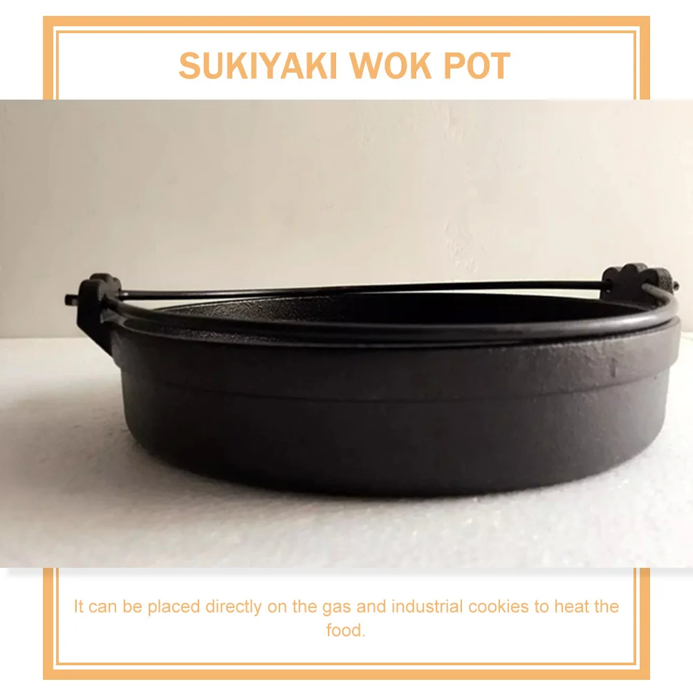 

Premium Cast Iron Sukiyaki Pot Non-Stick Heat Resistant Cooking Pan Thickened Household Kitchenware Handles Wok Pan Stove Strong