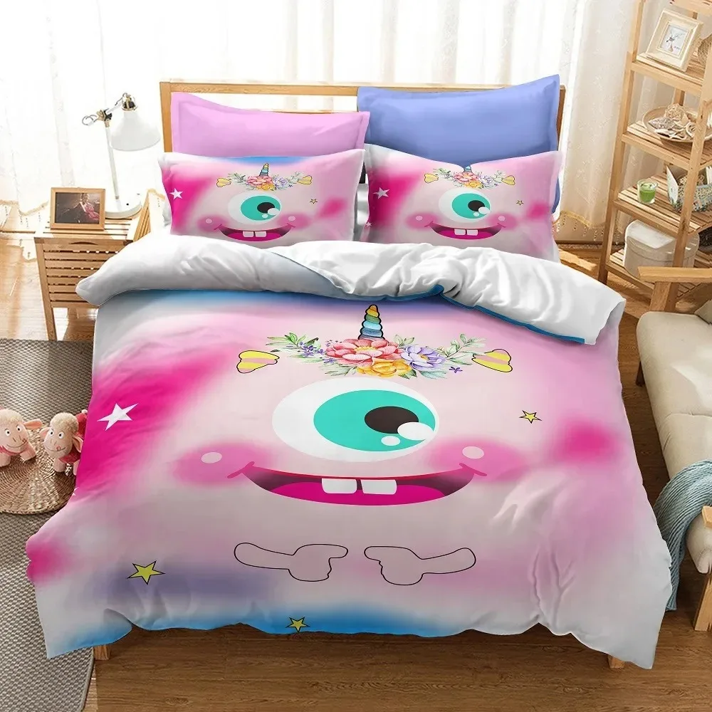 

Big Eyed Monster Bedding Set Cute Cartoon 3D Print Comforter Luxury Queen King Single Duvet Cover Set Home Textile Decor Kids